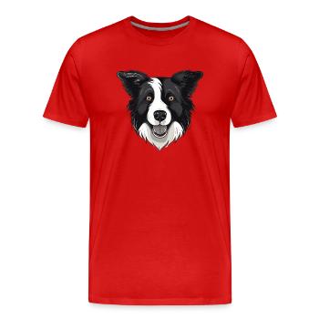 Border Collie - Männer Premium Bio T-Shirt - Rot - Vorne - Damien (186cm)