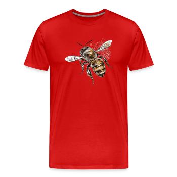 Bees are peaceful flying insects - Men's Premium Organic T-Shirt - red - Front - Damien (186cm)