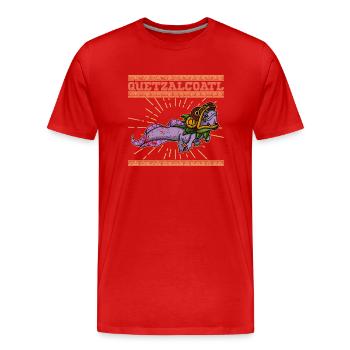 Quetzalcoatl Axolotl Mexiko Azteken Gottheit - Männer Premium Bio T-Shirt - Rot - Vorne - Damien (186cm)