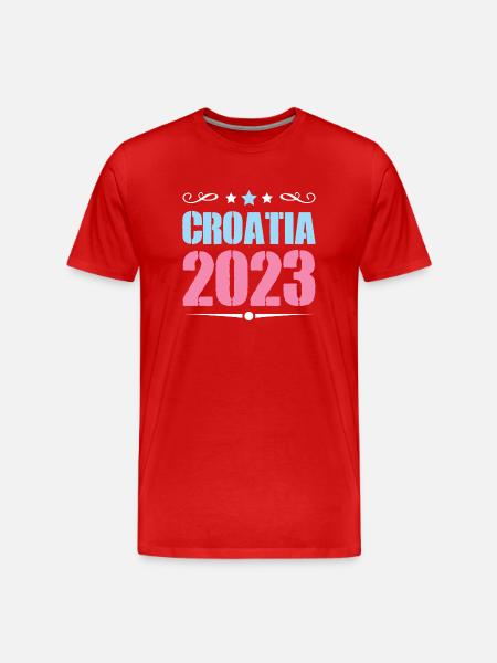 Croatia 2023 - Men's Premium Organic T-Shirt - red