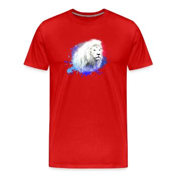 Lion blanc,Lion,Coloré,Graffiti,Peinture - T-shirt bio Premium Homme - rouge - Devant - Damien (186cm)
