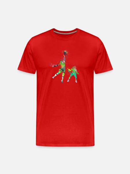 basketballerin,basketball,Graffiti - Männer Premium Bio T-Shirt - Rot