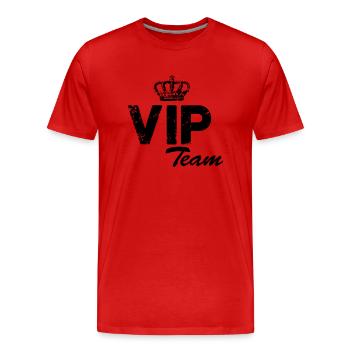 VIP Team - Men's Premium Organic T-Shirt - red - Front - Damien (186cm)