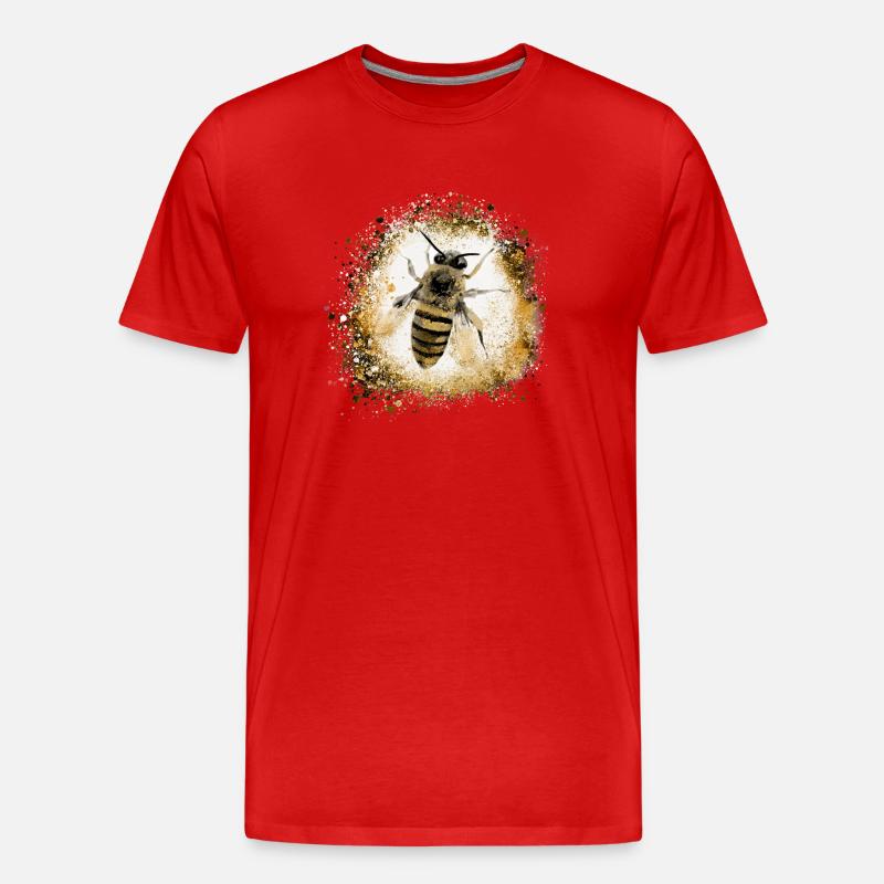 biene,gold,graffiti,malerei,wespe - Männer Premium Bio T-Shirt - Rot