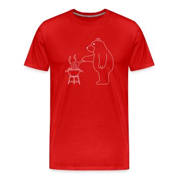 Bär der Grillt lustige Grillparty - Männer Premium Bio T-Shirt - Rot - Vorne - Damien (186cm)