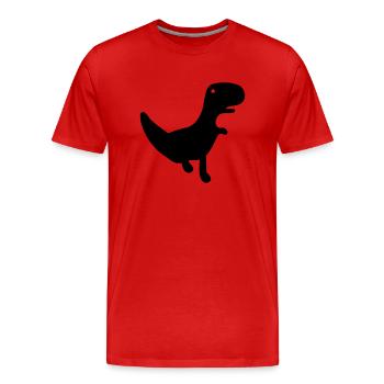 Der Dino von Cactus Run - Männer Premium Bio T-Shirt - Rot - Vorne - Damien (186cm)