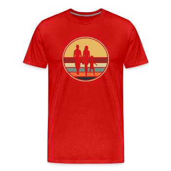 Family Parents Retro Dad Mom - Men's Premium Organic T-Shirt - red - Front - Damien (186cm)