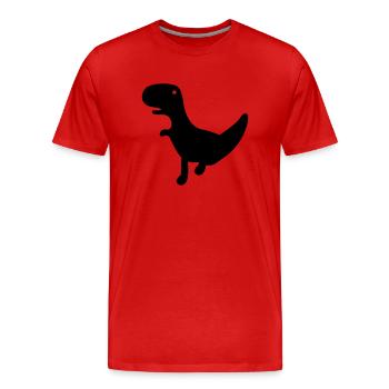 Der Dino von Cactus Run - Männer Premium Bio T-Shirt - Rot - Vorne - Damien (186cm)