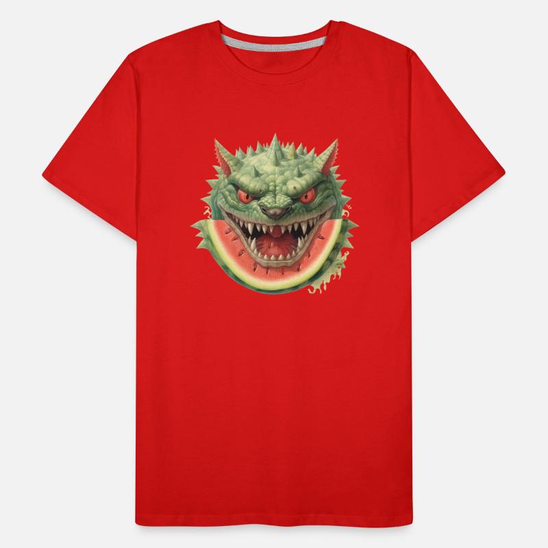 Melon monstre pastèque effrayant amusant T-shirt bio Premium Homme