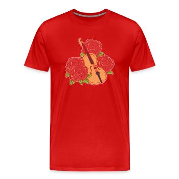 Blumengeige Geigenspieler - Männer Premium Bio T-Shirt - Rot - Vorne - Damien (186cm)