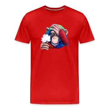 Monkey Loves Nature - Graffiti - Männer Premium Bio T-Shirt - Rot - Vorne - Damien (186cm)