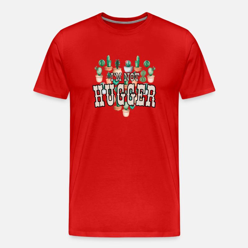 Ich bin kein Umarmer - Männer Premium Bio T-Shirt - Rot