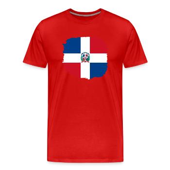 Drapeau de la République dominicaine Drapeau Dom Rep Voyage - T-shirt bio Premium Homme - rouge - Devant - Damien (186cm)