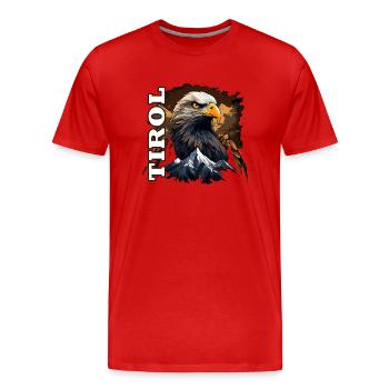 Tirol Design mit Tiroler Adler & Berg - Männer Premium Bio T-Shirt - Rot - Vorne - Damien (186cm)