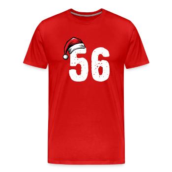 56 Zahl Weihnachten - Männer Premium Bio T-Shirt - Rot - Vorne - Damien (186cm)