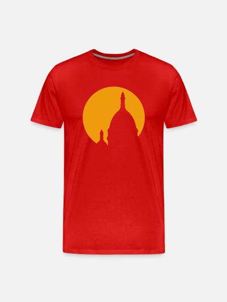Sacré-Coeur Montmartre Paris yellow silhouette - Men's Premium Organic T-Shirt - red
