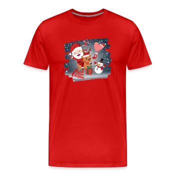 merry Christmas - Men's Premium Organic T-Shirt - red - Front - Damien (186cm)