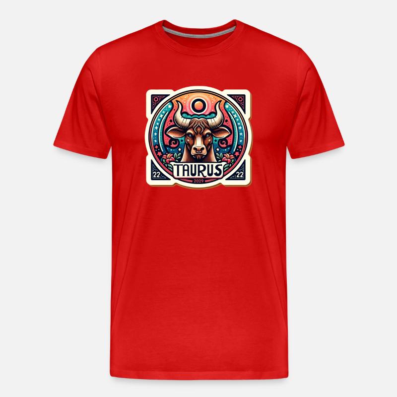 Taurus Sternzeichen - Männer Premium Bio T-Shirt - Rot