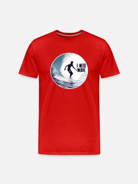 Surfer on the Wave Nature - Men's Premium Organic T-Shirt - red
