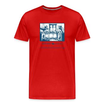 Kitchen Stinks Illustration - Men's Premium Organic T-Shirt - red - Front - Damien (186cm)