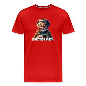 Generation Mobile Phone - Men's Premium Organic T-Shirt - red - Front - Damien (186cm)