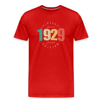 1929 Vintage Retro Geburtstagsgeschenk 1929 - Männer Premium Bio T-Shirt - Rot - Vorne - Damien (186cm)