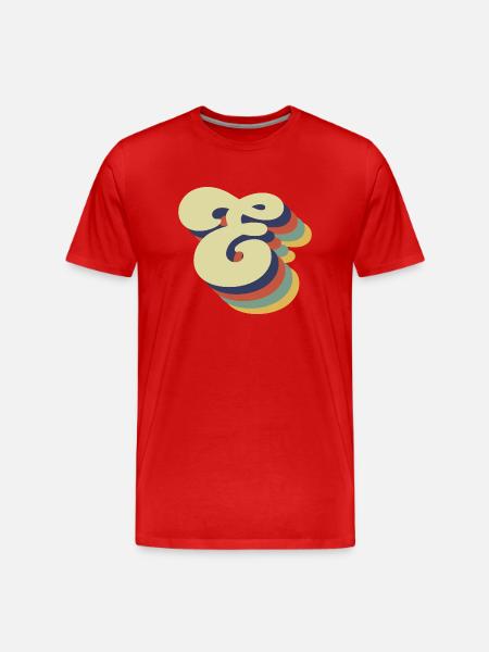 Retro Letter E - Men's Premium Organic T-Shirt - red
