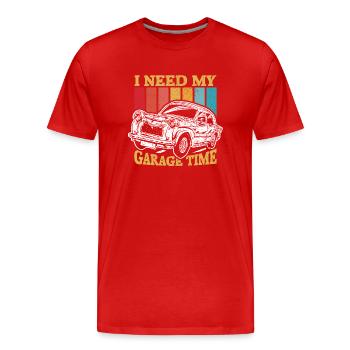 I Need My Garage Time - Car Lover Gift - Men's Premium Organic T-Shirt - red - Front - Damien (186cm)