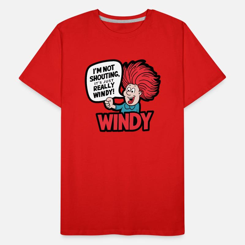 VENTEUX. JE NE CRIE PAS, C’EST JUSTE QU’IL Y A VRAIMENT DU VENT T-shirt bio Premium Homme