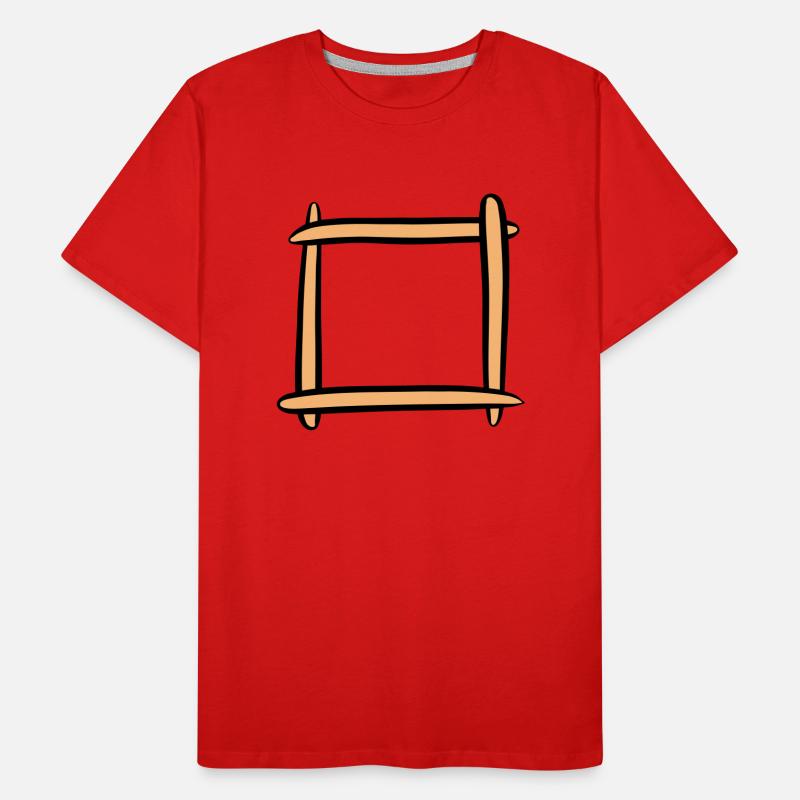 Dekorativer Holzrahmen / Bilderrahmen. Vorlage. Männer Premium Bio T-Shirt
