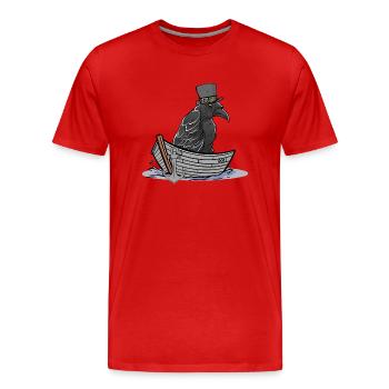 Crow Raven Ferryman Ravens Crows Bateau Bateaux - T-shirt bio Premium Homme - rouge - Devant - Damien (186cm)