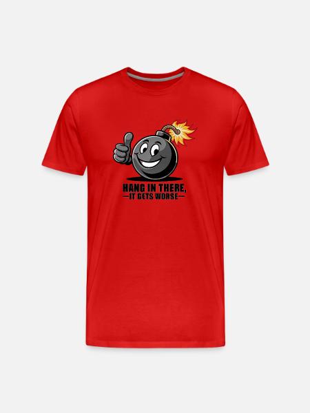 Bleiben Sie dran - Männer Premium Bio T-Shirt - Rot