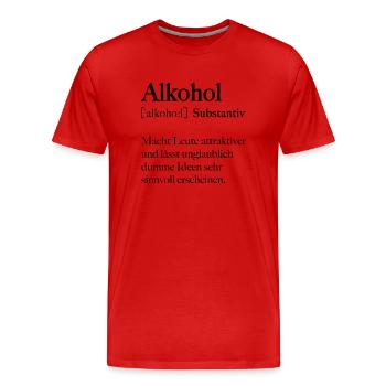 Alkohol - Männer Premium Bio T-Shirt - Rot - Vorne - Damien (186cm)