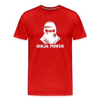pouvoir ninja - T-shirt bio Premium Homme - rouge - Devant - Damien (186cm)