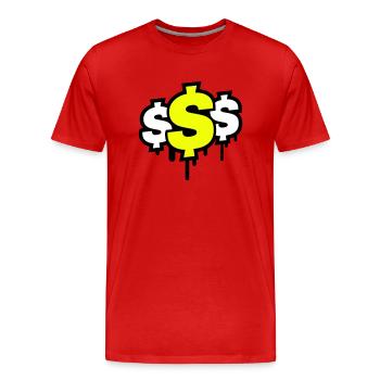 dollar symbol - Männer Premium Bio T-Shirt - Rot - Vorne - Damien (186cm)