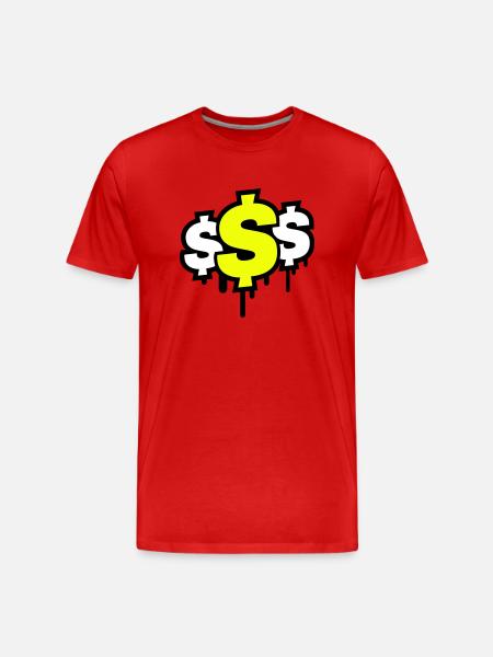 Dollar Symbol - Men's Premium Organic T-Shirt - red