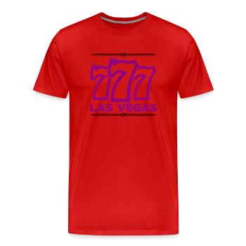 Las Vegas 777 - Men's Premium Organic T-Shirt - red - Front - Damien (186cm)