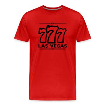 Las Vegas 777 - Men's Premium Organic T-Shirt - red - Front - Damien (186cm)