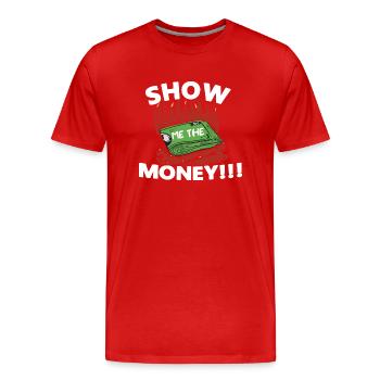 Conception d’argent d’exposition pour les professionnels à revenu élevé - T-shirt bio Premium Homme - rouge - Devant - Damien (186cm)