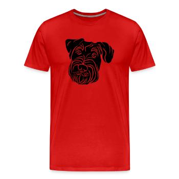 Schnauzer moyen - T-shirt bio Premium Homme - rouge - Devant - Damien (186cm)