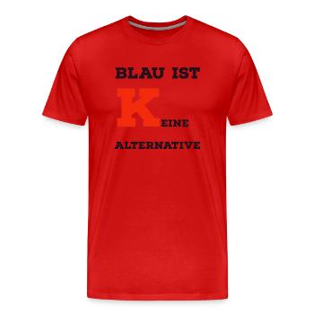 Blau ist keine Alternative - Männer Premium Bio T-Shirt - Rot - Vorne - Damien (186cm)