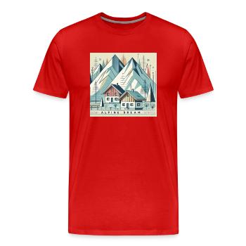 Alpiner Traum - Männer Premium Bio T-Shirt - Rot - Vorne - Damien (186cm)
