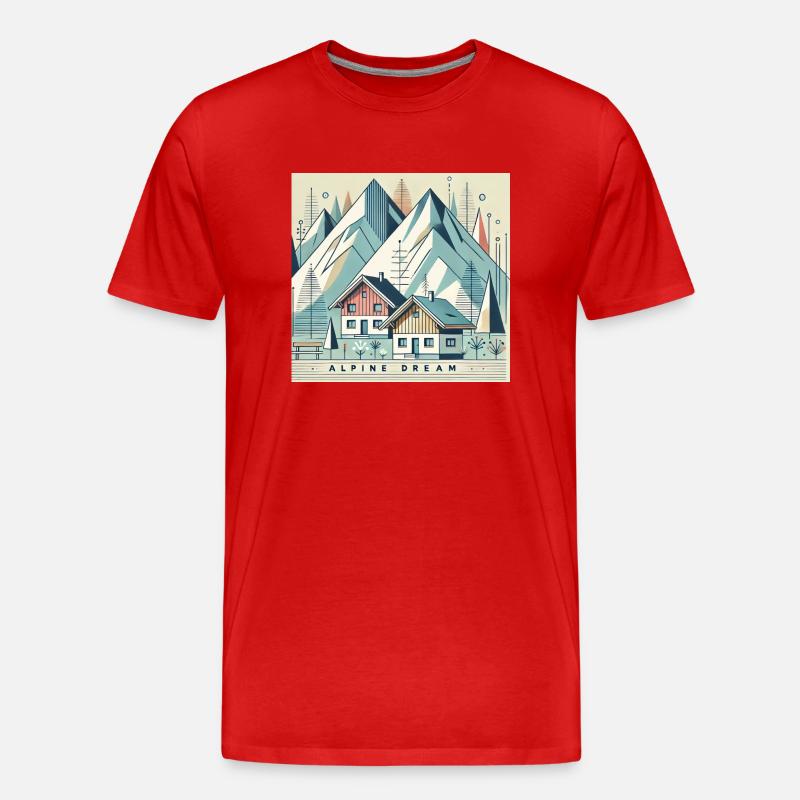 Alpiner Traum - Männer Premium Bio T-Shirt - Rot