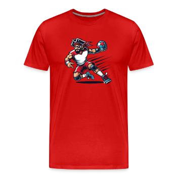 Le pirate handbaleur - T-shirt bio Premium Homme - rouge - Devant - Damien (186cm)