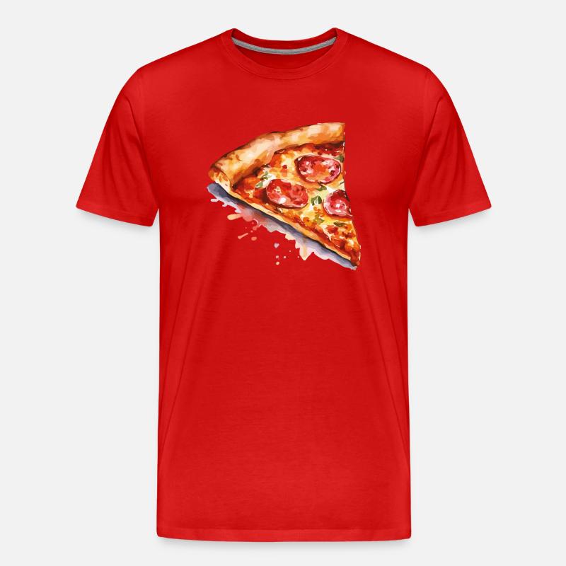 pizza - Männer Premium Bio T-Shirt - Rot