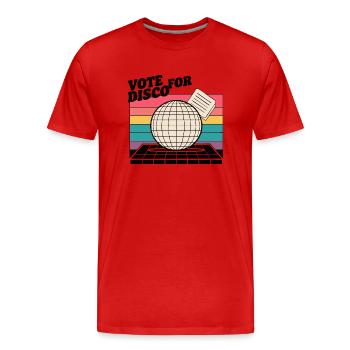 Votez pour Disco - T-shirt bio Premium Homme - rouge - Devant - Damien (186cm)