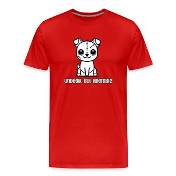 Zombie Puppy - Mort-vivant mais design adorable - T-shirt bio Premium Homme - rouge - Devant - Damien (186cm)