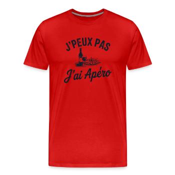 T-Shirt Ich kann keinen Aperitif trinken - Männer Premium Bio T-Shirt - Rot - Vorne - Damien (186cm)