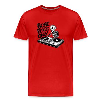 Nur Knochenschläge - Männer Premium Bio T-Shirt - Rot - Vorne - Damien (186cm)