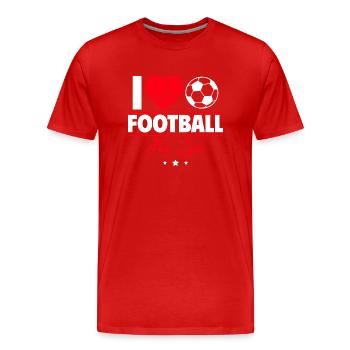 I love football for life - Men's Premium Organic T-Shirt - red - Front - Damien (186cm)